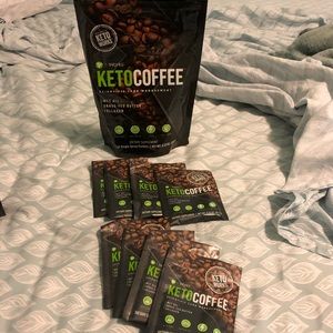 Bag of opened keto coffee
